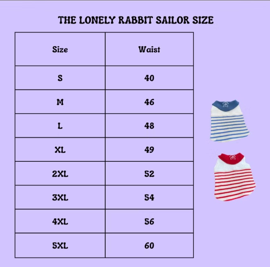 The Lonely Rabbit Sailor Uniform - First Adventure ชุดกะลาสี เสื้อผ้าสัตว์เลี้ยง หมาแมว ชุดกระต่าย