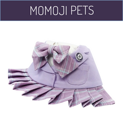Momoji St Edan Bib ชุดสุนัข ชุดแมว ชุดสัตว์เลี้ยง ผ้าพันคอสุนัข ชุดนักเรียน สีม่วง
