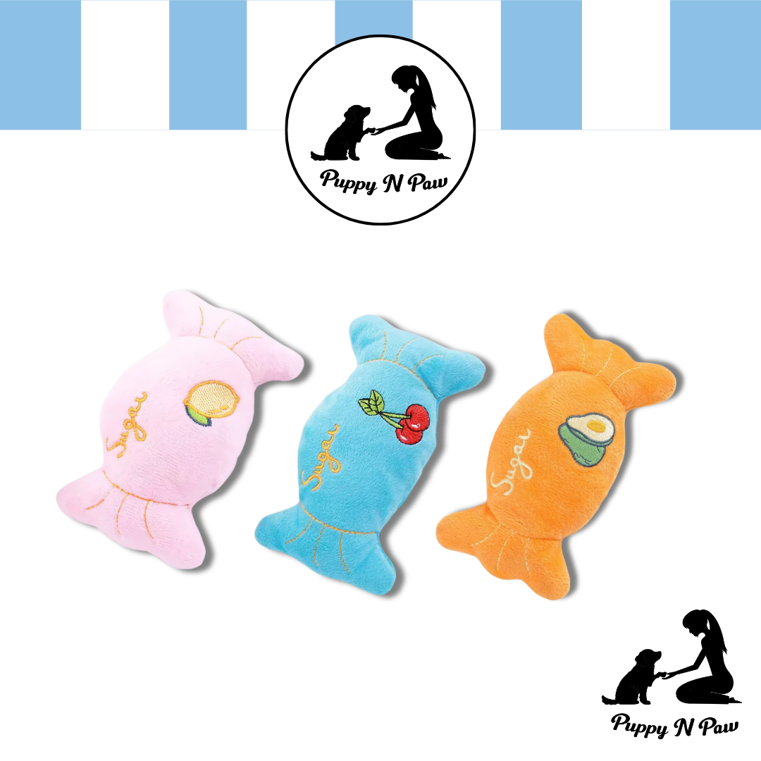 Puppy N Paw Sweet Candy Plush Toy ตุ๊กตาของเล่นสุนัขทรงลูกอม