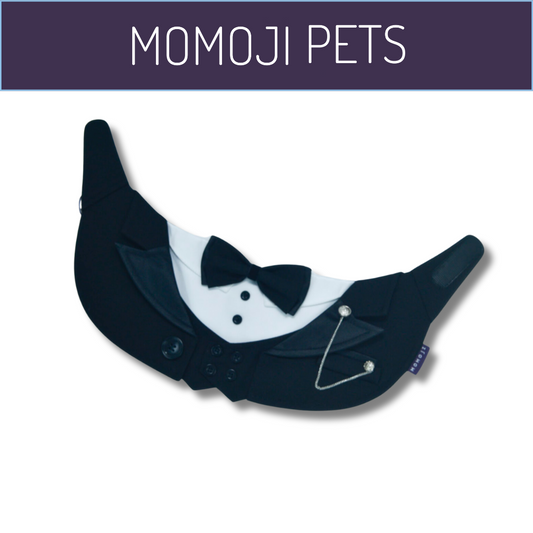 Momoji Kingsway Bib - Tuxedo ชุดสุนัข ชุดแมว ชุดสัตว์เลี้ยง ผ้าพันคอสุนัข สูทสำหรับงานทางการ