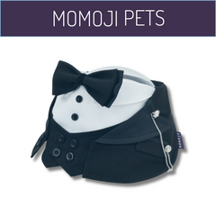 Momoji Kingsway Bib - Tuxedo ชุดสุนัข ชุดแมว ชุดสัตว์เลี้ยง ผ้าพันคอสุนัข สูทสำหรับงานทางการ