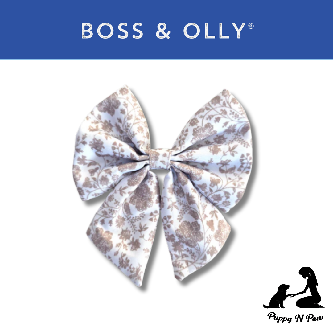 Boss & Olly - White Batik รัดอกสายจูง สำหรับสัตว์เลี้ยง สุนัข แมว Leash and Harness for Dog and Cat