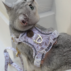 Boss & Olly - White Batik รัดอกสายจูง สำหรับสัตว์เลี้ยง สุนัข แมว Leash and Harness for Dog and Cat