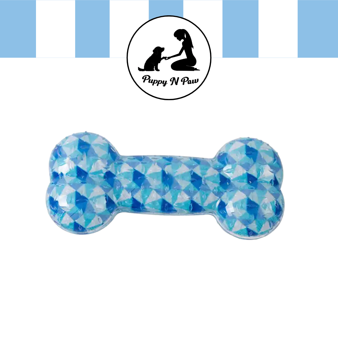 Puppy N Paw Pattern Bone - ของเล่นสุนัขยางกัด รูปกระดูก