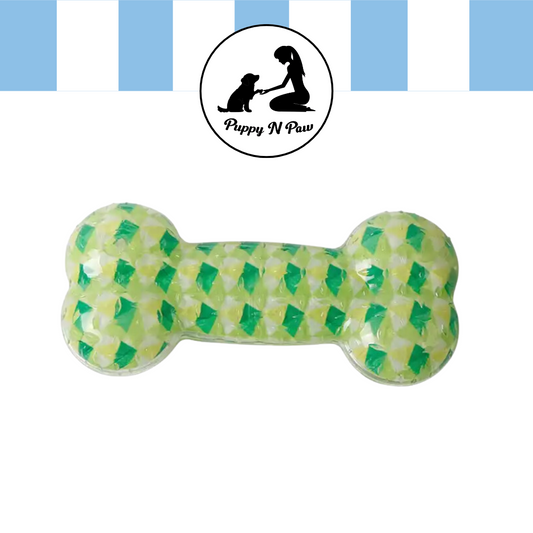 Puppy N Paw Pattern Bone - ของเล่นสุนัขยางกัด รูปกระดูก