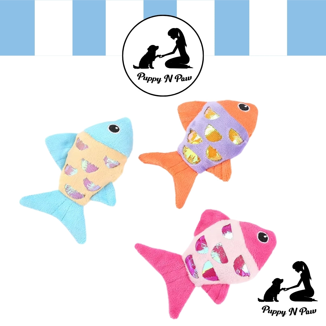 Puppy N Paw Tiny Glitter Fish - ของเล่นแมวและหมาเล็กรูปปลา
