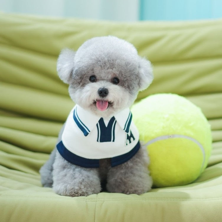 Momoji Tennis Pet Bib - White ชุดเทนนิสชาย เทนนิสหญิง ชุดสำหรับสุนัข แมว ชุดน้องหมามีกระโปรง