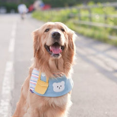 Momoji Bear Bib - ชุดสุนัข ชุดแมว ชุดสัตว์เลี้ยง ผ้าพันคอสุนัข สีพาสเทล