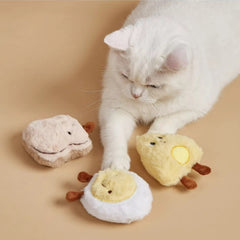 PUPPY N PAW Mini Breakfast Squeaky - ของเล่นหมาเล็ก รูปไข่ ขนมปัง ข้าวปั้น ชีส