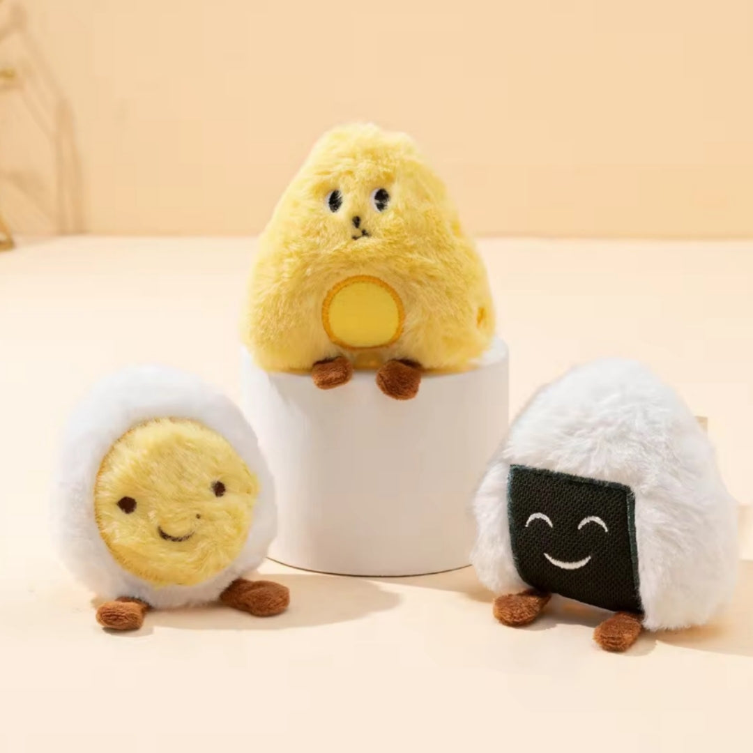 PUPPY N PAW Mini Breakfast Squeaky - ของเล่นหมาเล็ก รูปไข่ ขนมปัง ข้าวปั้น ชีส