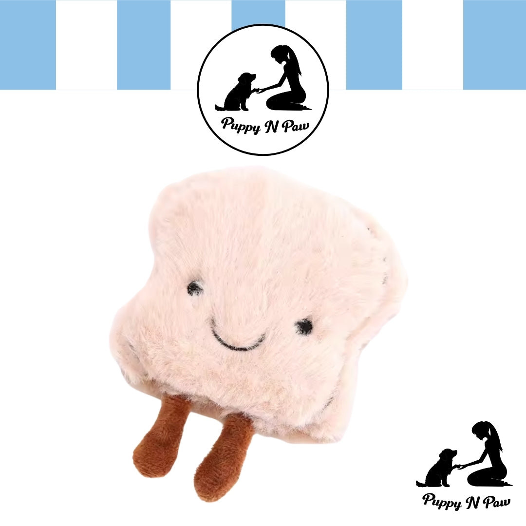 PUPPY N PAW Mini Breakfast Squeaky - ของเล่นหมาเล็ก รูปไข่ ขนมปัง ข้าวปั้น ชีส