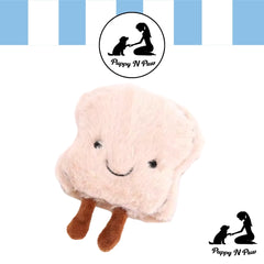 PUPPY N PAW Mini Breakfast Squeaky - ของเล่นหมาเล็ก รูปไข่ ขนมปัง ข้าวปั้น ชีส
