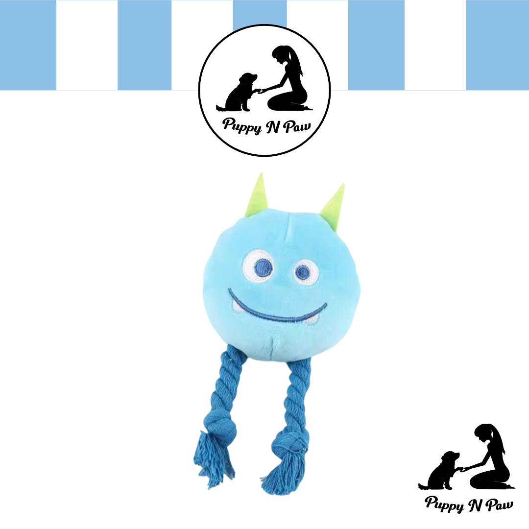 Puppy N Paw Smile Monster Plush Toy ของเล่นฝึกทักษะ สำหรับสุนัข กัดมีเสียง ตุ๊กตามีเชือก